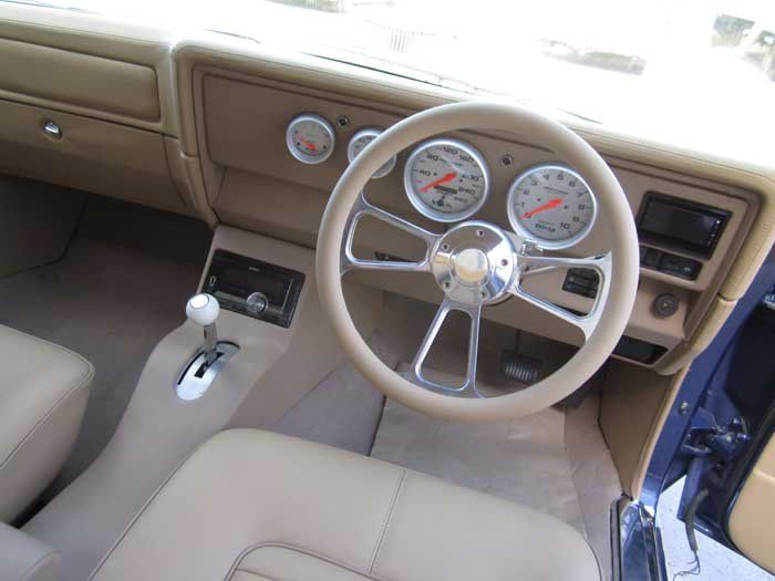 a tan steering wheel