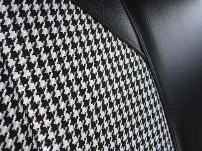 the black and white pattern on a seat