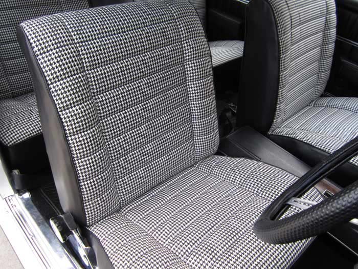 black and white car seats