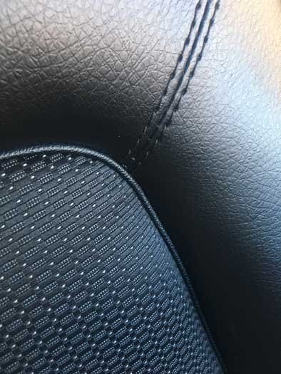 black leather with black stitching