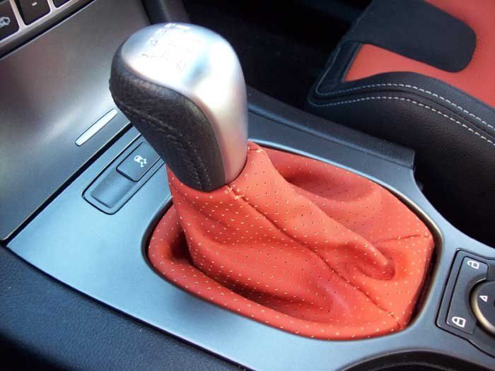 and orange and silver gear shift