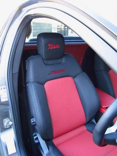 black and red driver seat