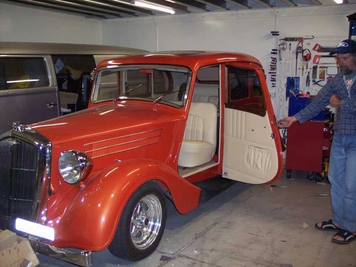 old style orange car
