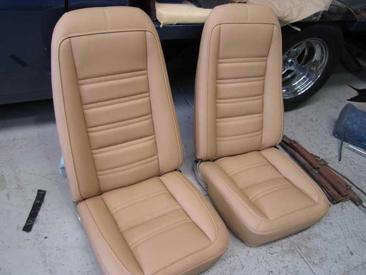 two light brown car seats