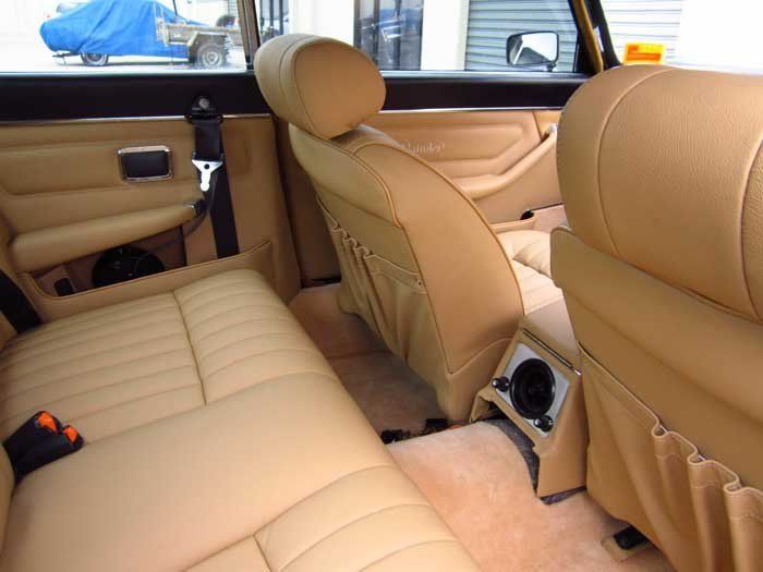 brown customised upholstery classic car