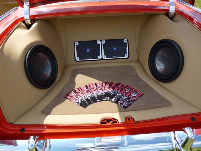 close up chevy trunk interior