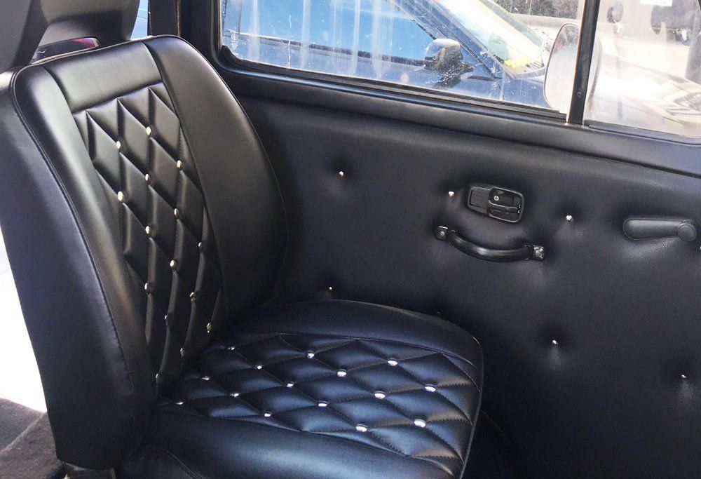 custom black car interior