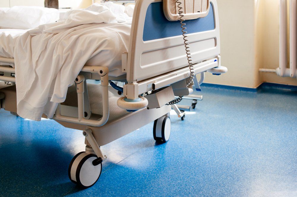 hospital bed in hospital room
