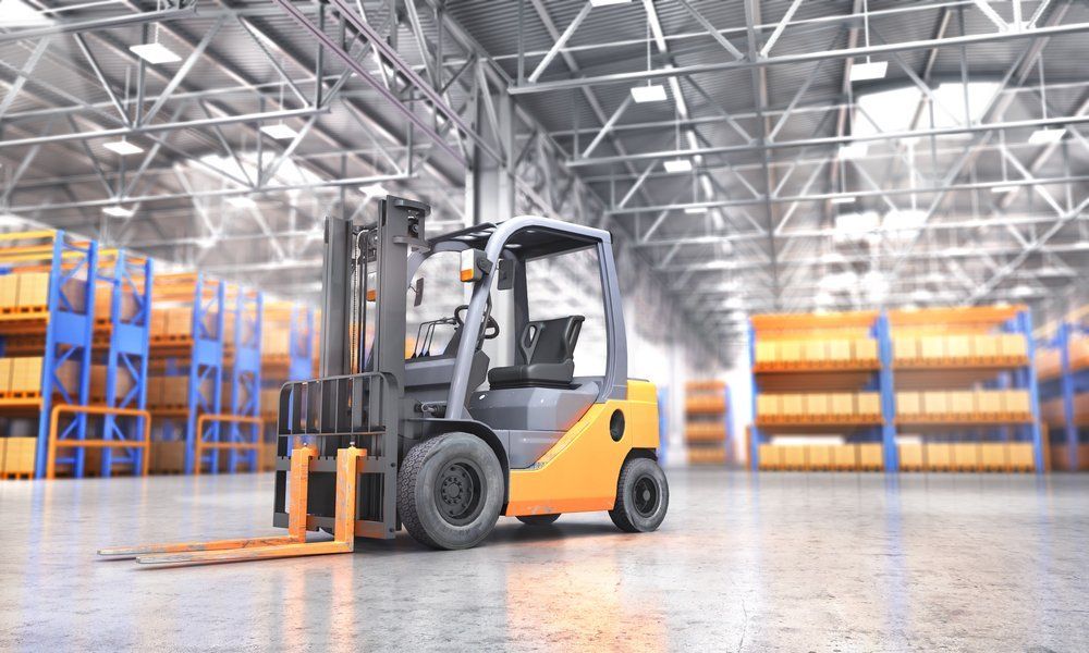forklift in a warehouse