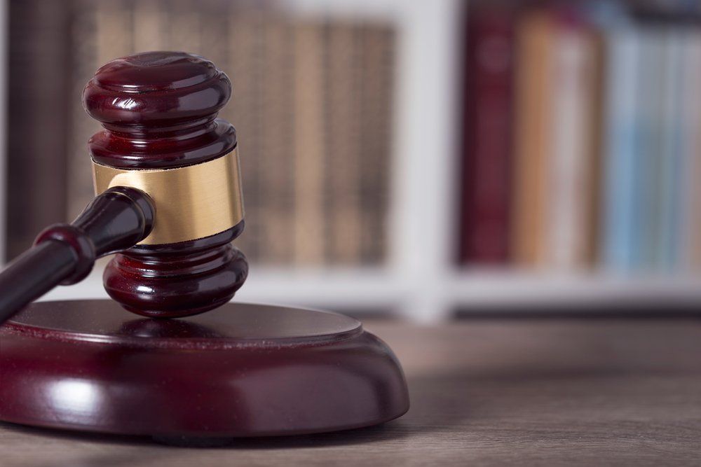 gavel in focus on top of a table