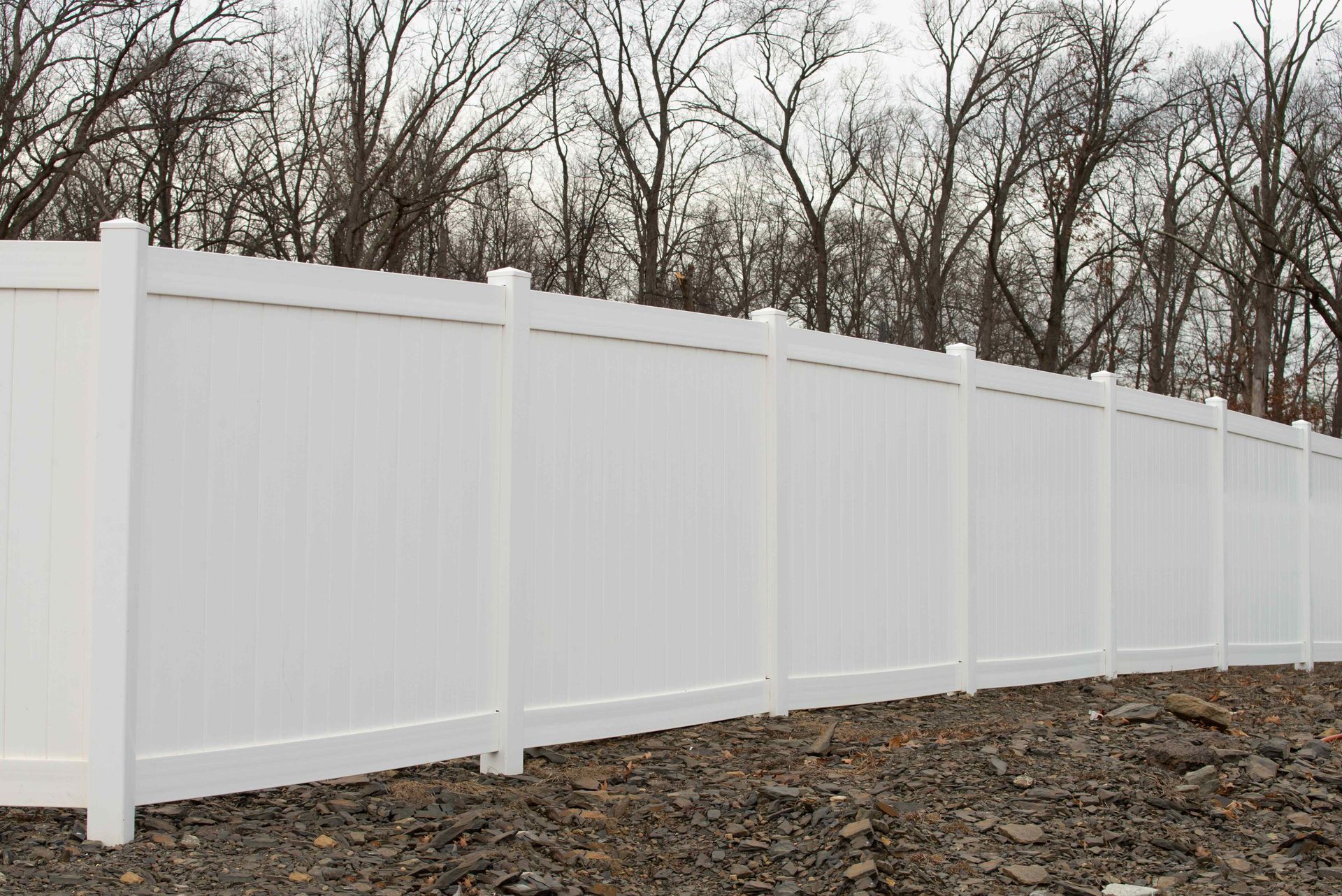 Privacy white vinyl fence