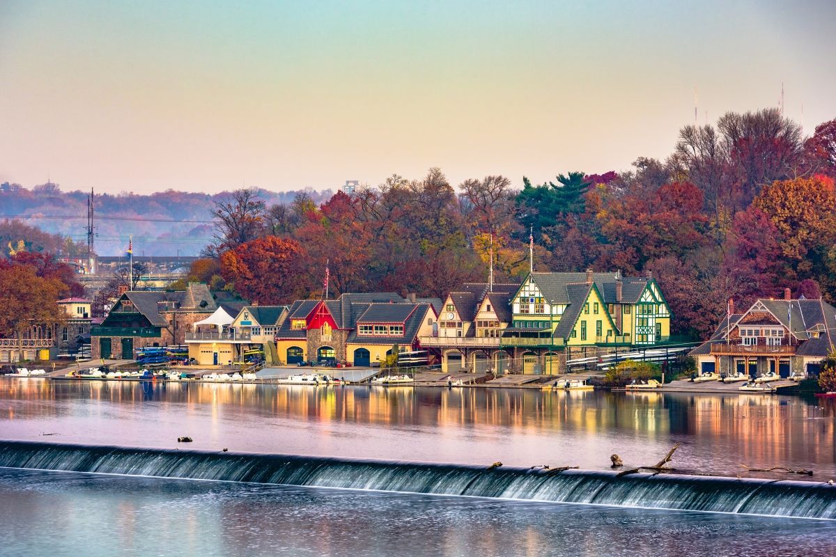 Philadelphia iconic scene boat houses  