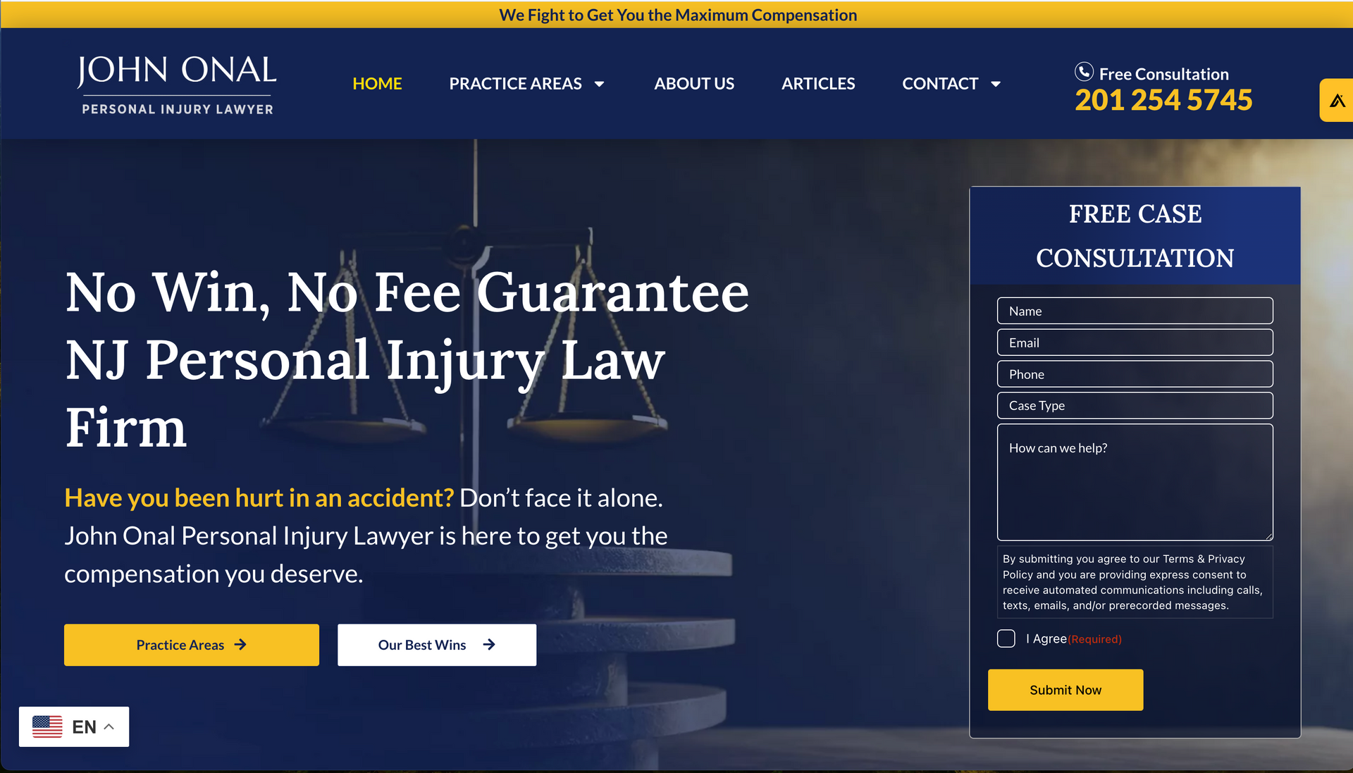 A law firm website designed