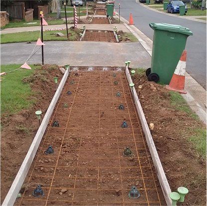 before concrete sidewalk