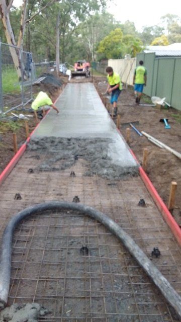 concrete sidewalk in progress