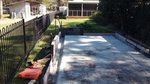 newly laid concrete