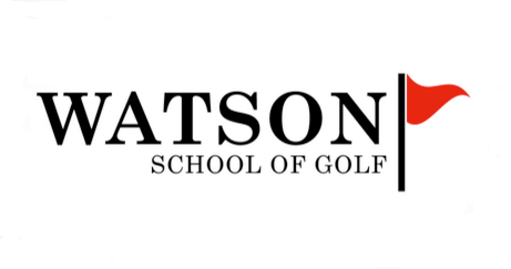 The watson school of golf logo has a red flag on it.