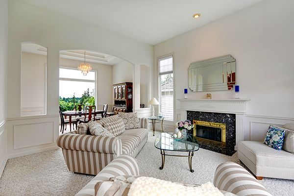 Bright living room in luxury house.