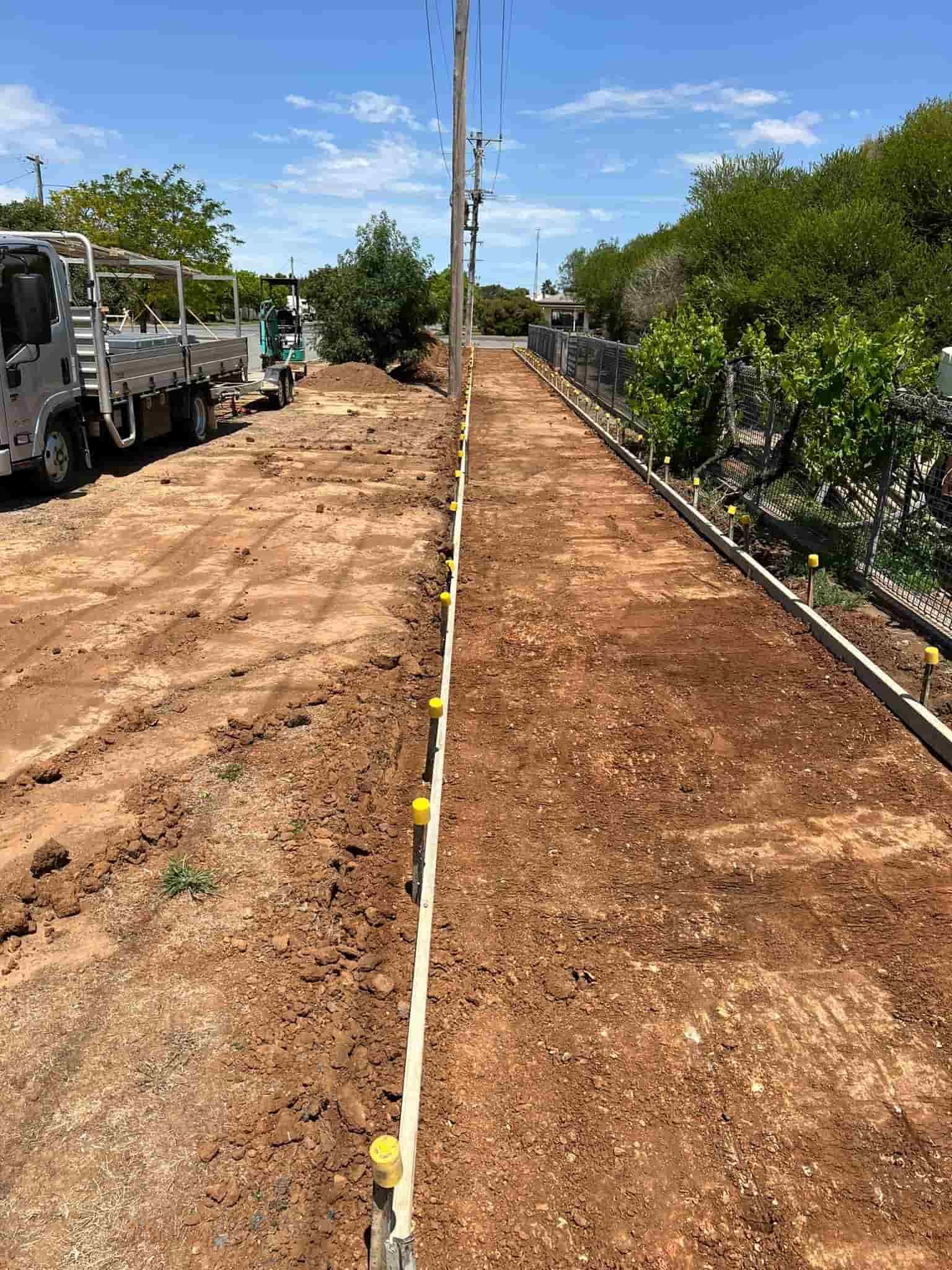 A Commercial Concreting With a Truck Parked on the Side of It — Brycey's Concreting In Frederickton, NSW