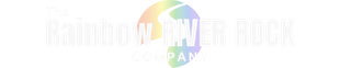The colorado river rock company logo on a blue background