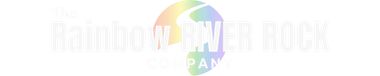 The colorado river rock company logo on a blue background