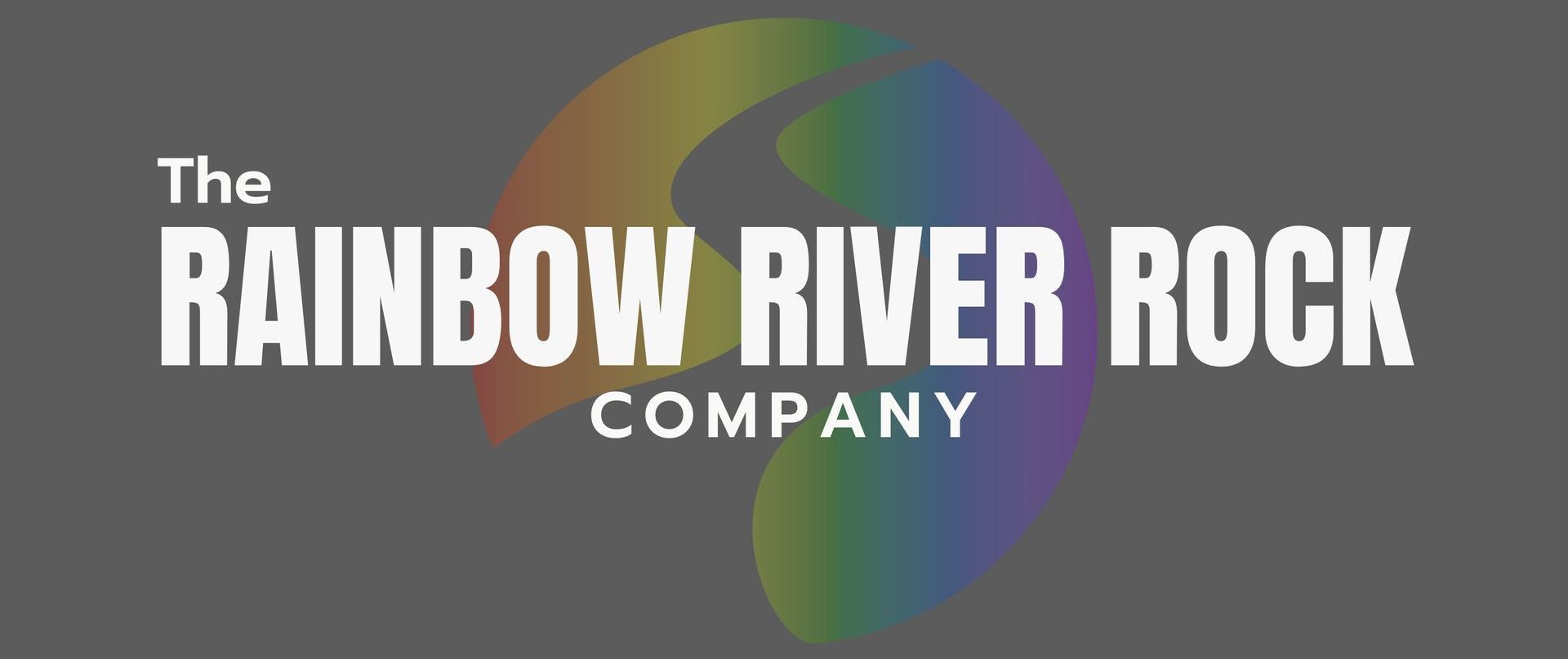 The colorado river rock company logo on a blue background