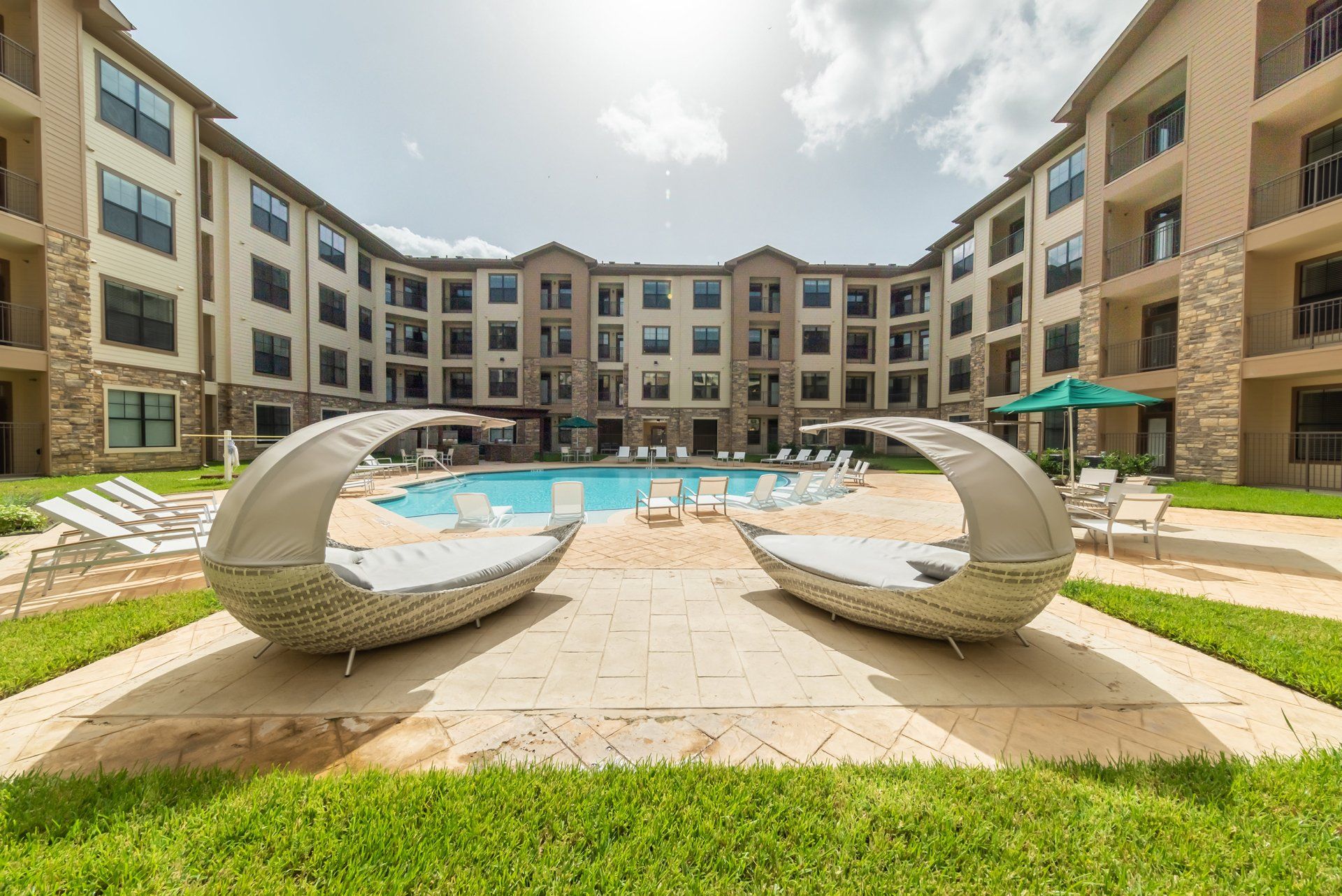 Haven at Liberty Hills | Wide Shot of Pool and Lounge Chairs
