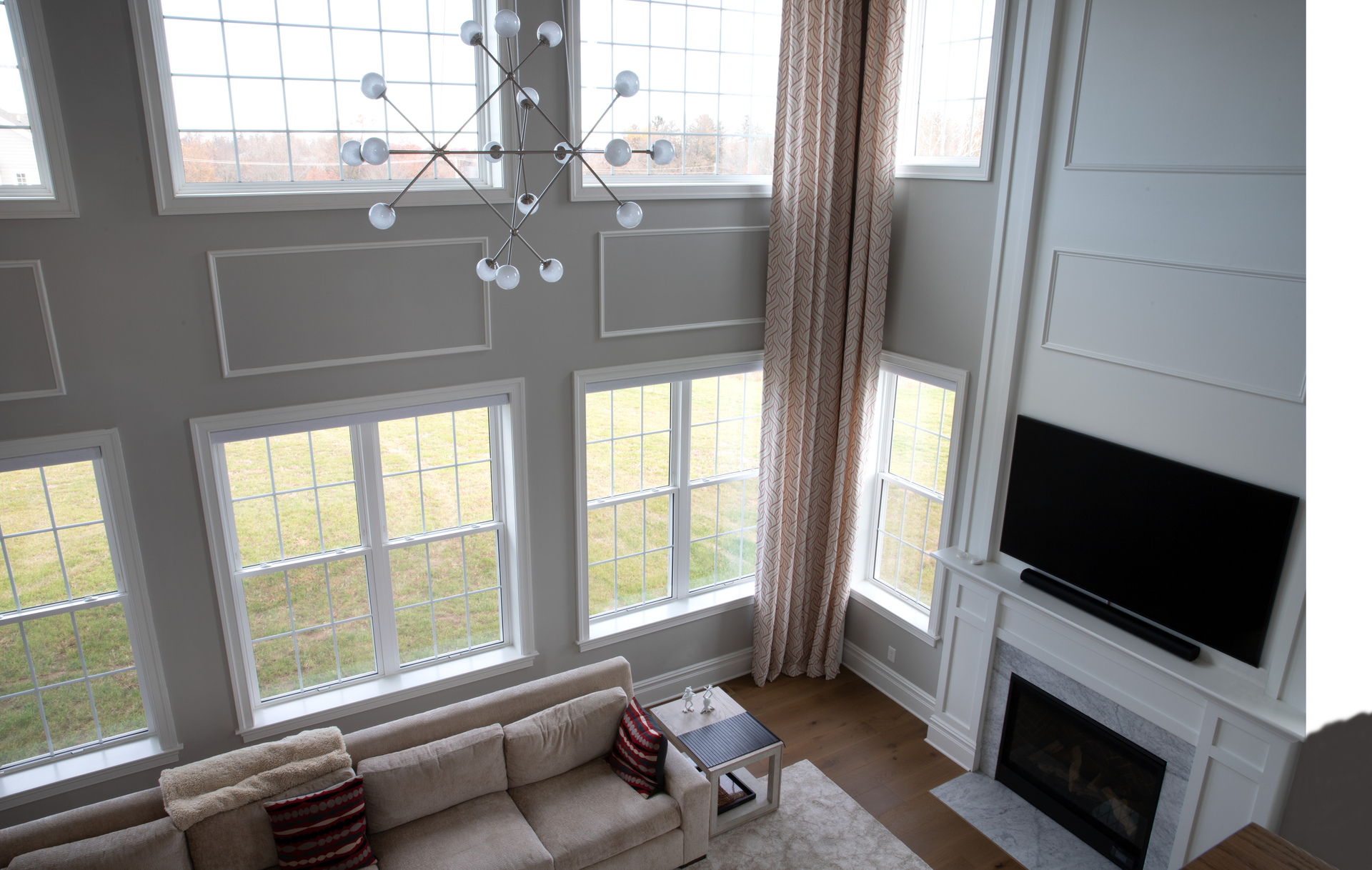 white Double Hung replacement window interior with grids