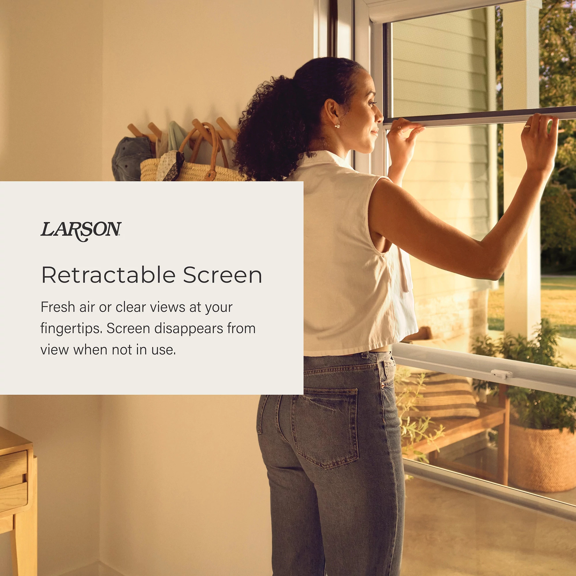 Larson storm door with retractable screen