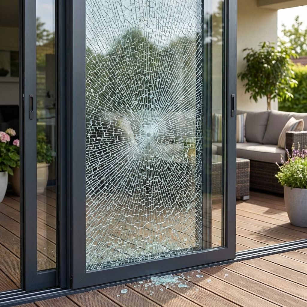 Broken Patio Door Glass