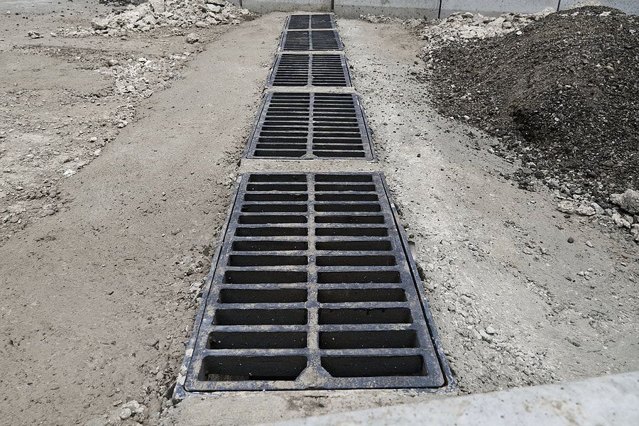 an under construction of commercial drainage
