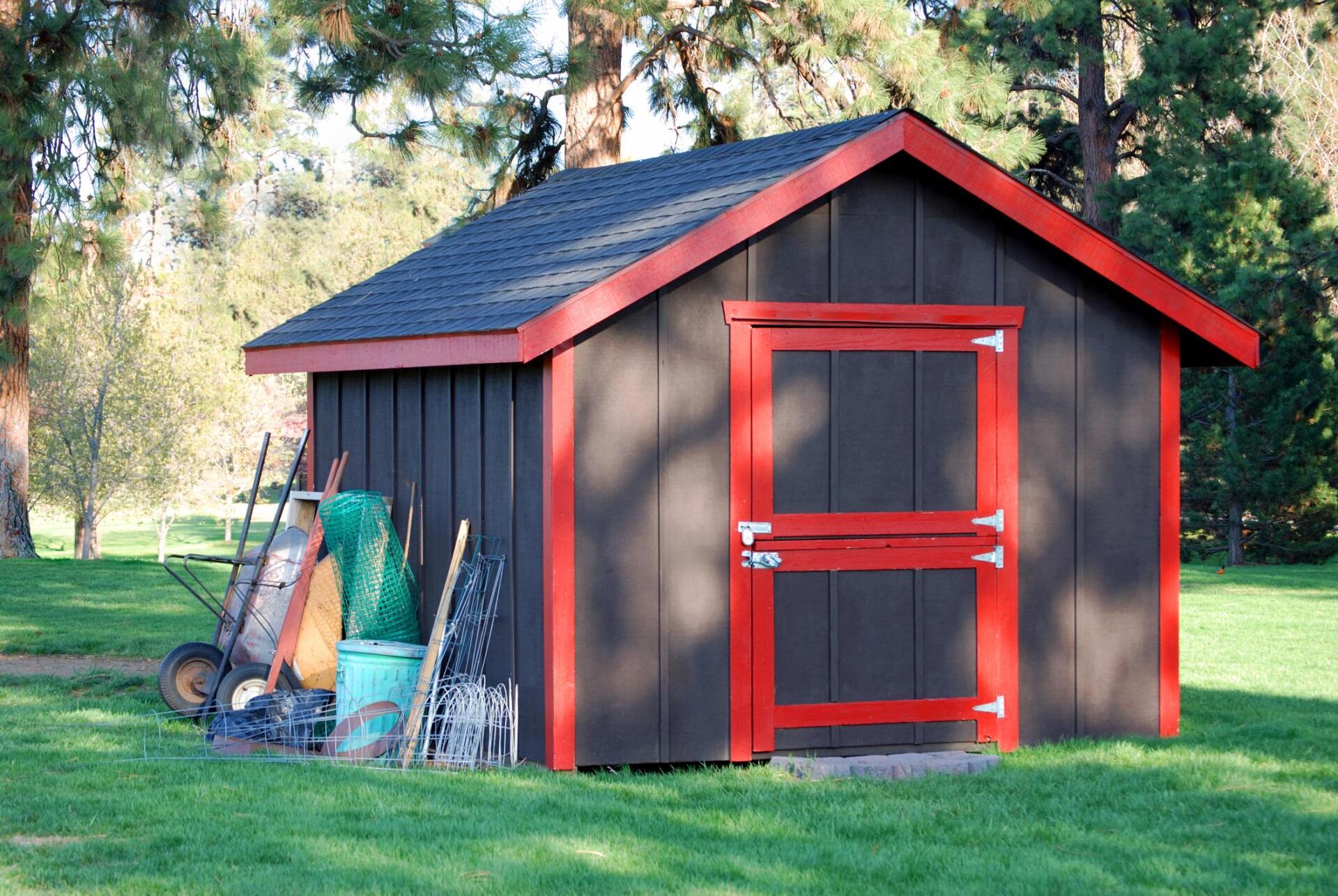 newly installed outdoor shed