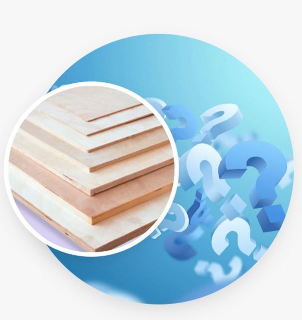 A stack of wooden boards next to a circle of question marks