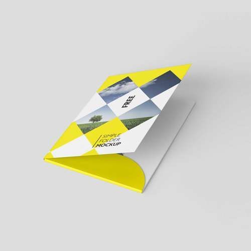 A mockup of a folder with a picture of a field on it.