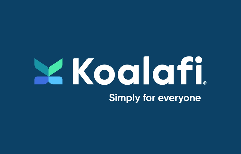 American First Finance logo.  Blue and red abstract graphic with blue text.