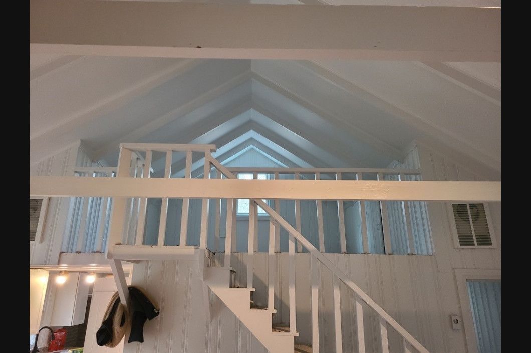 attic and stairs newly painted with white