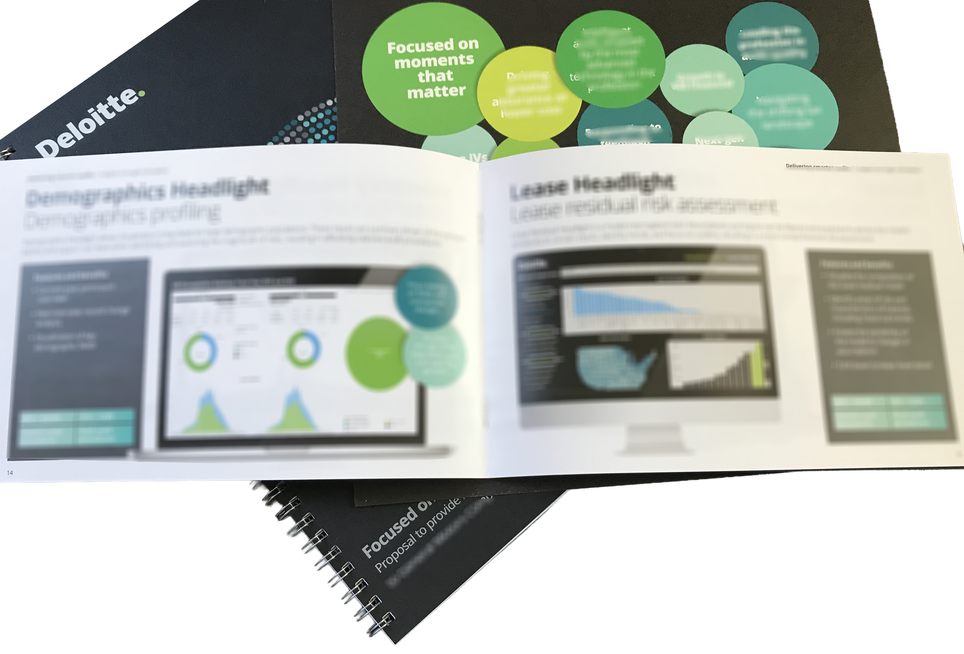 An open Deloitte brochure displaying