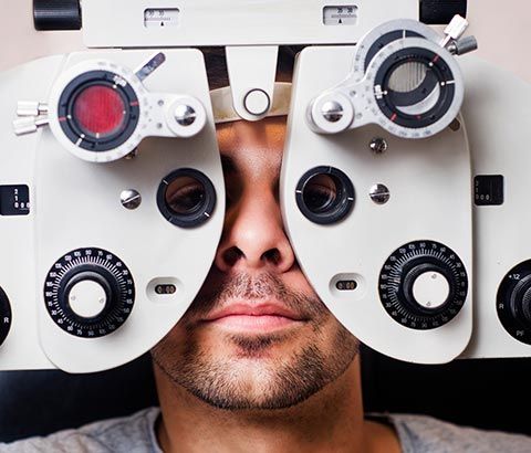 Man on Eye Calibrator | Roswell, NM | Engstrom Cataract and Laser Center