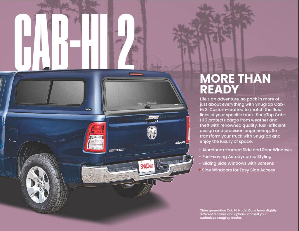 A blue truck with a cab-hi 2 on it