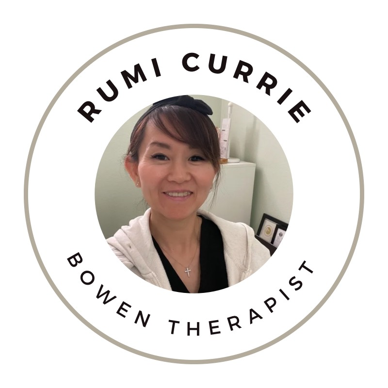 A logo for rumi currie bowen therapist