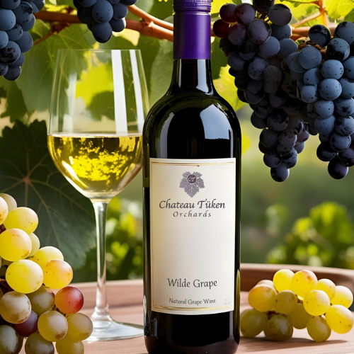 A bottle of wine from chateau tuken orchards