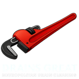 Hexagon logo with mountains, trees, and campfire in orange and blue. Company name is white.