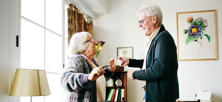 An elderly couple enjoying time together
