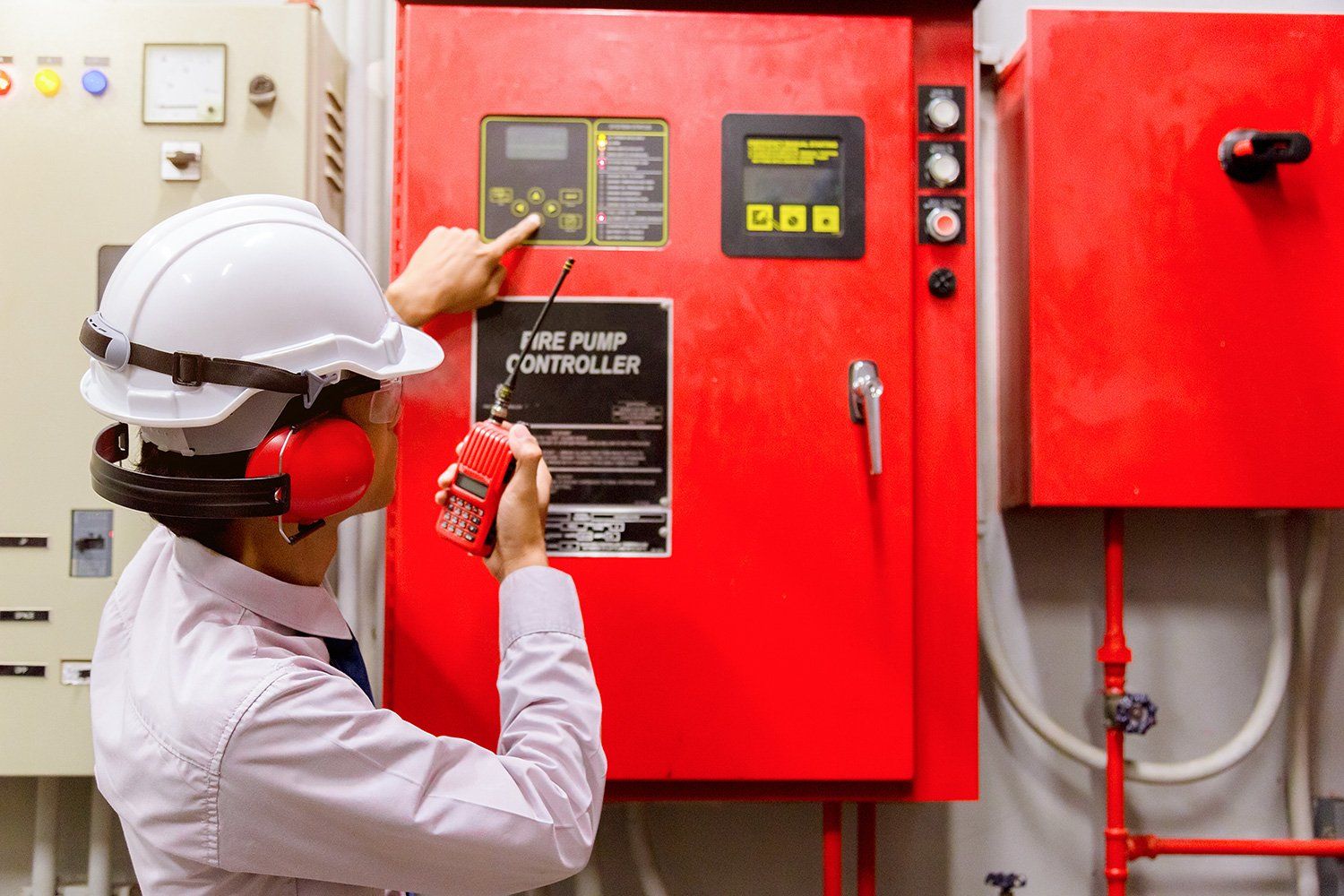 Engineer Checking Pump Controller — Staten Island, NY — Safety Environmental Inc.