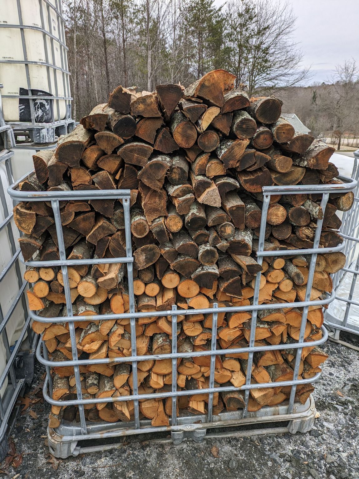Stacked 1/3 cord of oak