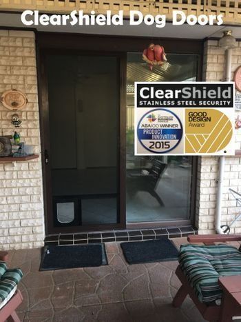 Sliding Glass Door with a Cat Door and Two Mats - Penrith, NSW - ClearShield-Penrith