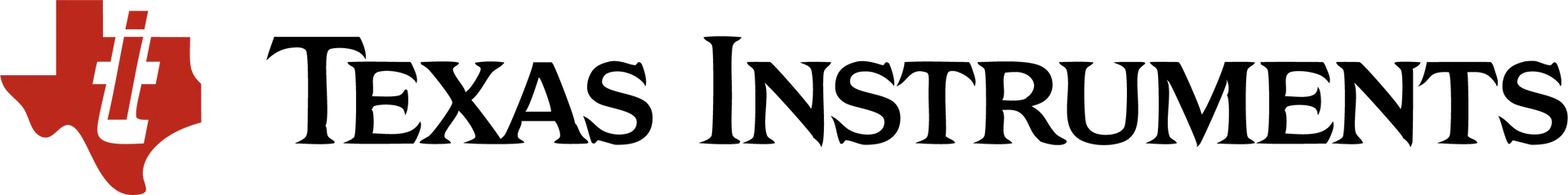 Texas Instruments logo with a red Texas outline and