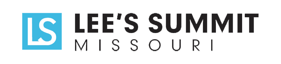 The logo for lee 's summit missouri is blue and black.