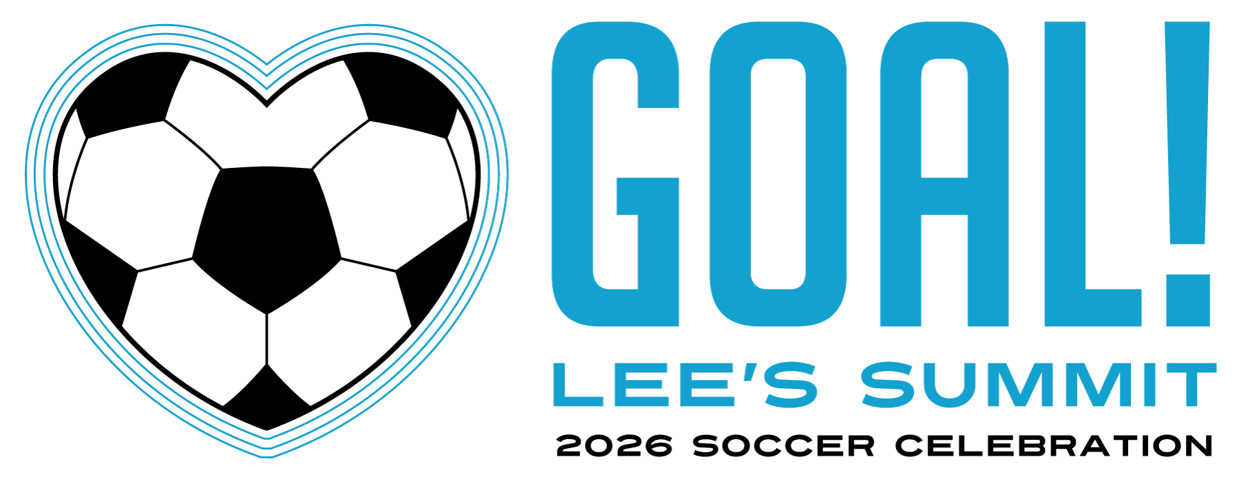 A goal lee 's summit logo with a heart shaped soccer ball