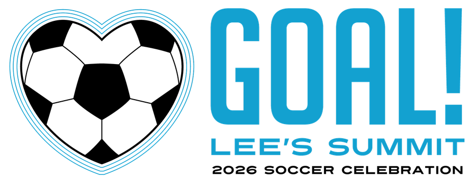 A goal lee 's summit logo with a heart shaped soccer ball